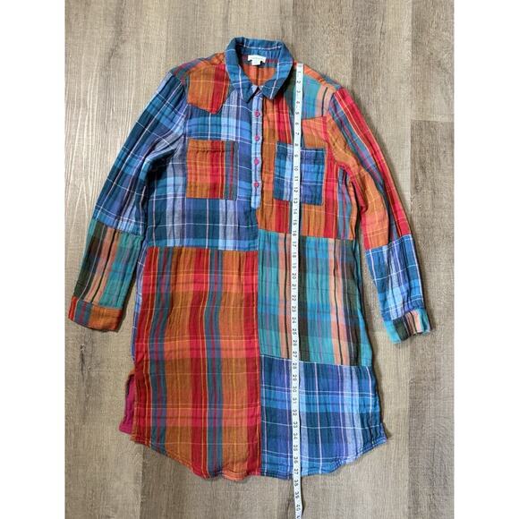 Sundance Multi-Colored Patchwork Boho Tunic Long Sleeve Dress Women Size Medium - Picture 4 of 9